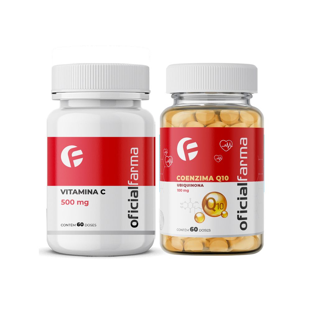 Coenzima Q10 Ubiquinona 100mg 60 Doses Vitamina C 500mg 60 Doses Oficialfarma 9439